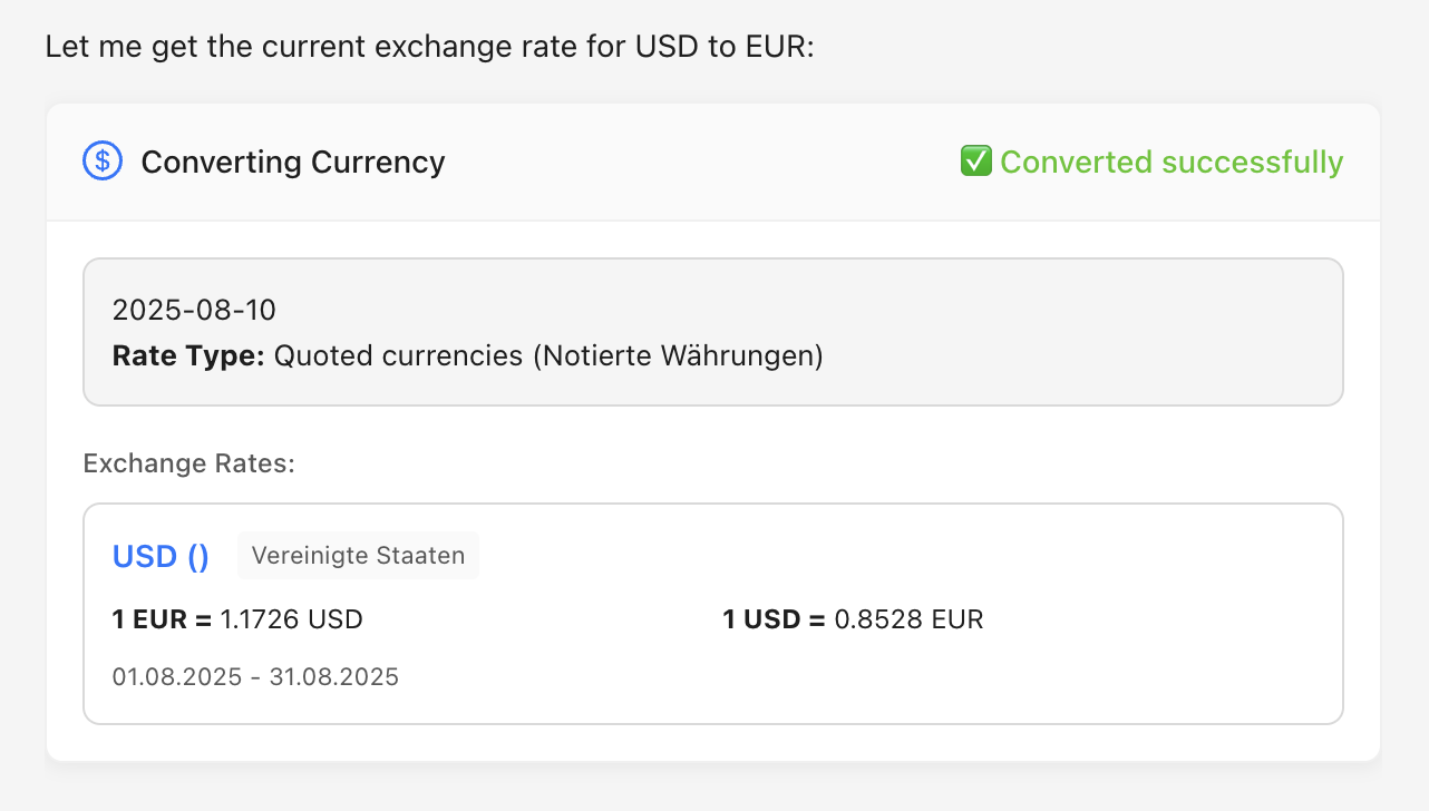 Beispiel Währungsumrechnungs-Tool