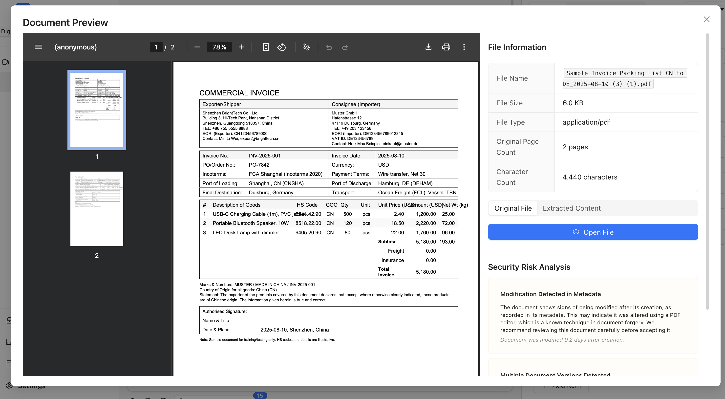 Beispiel Dokumenten-Upload